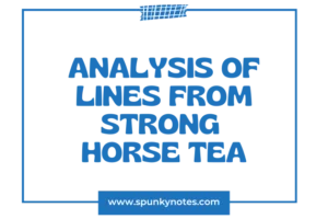 Analysis of Lines from Strong Horse Tea