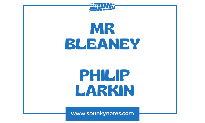 Mr Bleaney by Philip Larkin