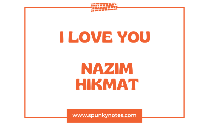 I Love You by Nazim Hikmat